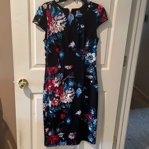 Betsy Johnson Multicolor Floral Sheath Dress Size 10 GUC BLB
